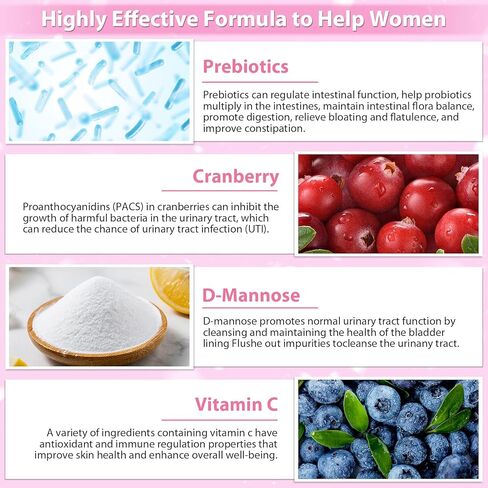 مسحوق بروبيوتيك للنساء من KFG، مع 100 مليار وحدة تشكيل مستعمرة، 20 سلالة، 3 بريبايوتك عضوي، التوت البري، الإنزيمات الهاضمة وD-مانوز، لتعزيز المناعة، الجهاز الهضمي، الأمعاء، صحة المهبل والبول، 40 عبوة in Kuwait