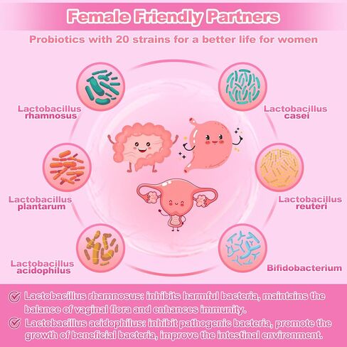 مسحوق بروبيوتيك للنساء من KFG، مع 100 مليار وحدة تشكيل مستعمرة، 20 سلالة، 3 بريبايوتك عضوي، التوت البري، الإنزيمات الهاضمة وD-مانوز، لتعزيز المناعة، الجهاز الهضمي، الأمعاء، صحة المهبل والبول، 40 عبوة in Kuwait