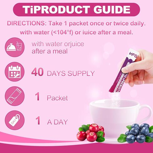 مسحوق بروبيوتيك للنساء من KFG، مع 100 مليار وحدة تشكيل مستعمرة، 20 سلالة، 3 بريبايوتك عضوي، التوت البري، الإنزيمات الهاضمة وD-مانوز، لتعزيز المناعة، الجهاز الهضمي، الأمعاء، صحة المهبل والبول، 40 عبوة in Kuwait