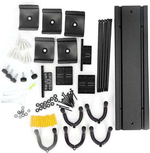 Guitar Wall Mount Rack Aluminum Alloy Splicing Panel Steel Hook Rotatable Guitar Hanger for Bass Violin Mandolin Banjo (Dark Wood Grain) in Saudi Arabia