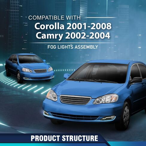مجموعة مصابيح LED للضباب الأمامي PIT66 متوافقة مع Toyota Corolla 2001-2008/Fit Camry 2002-2004 in Kuwait