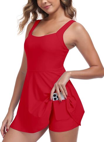 Ocean Blues Women's Tummy Control Swim Dress Full Coverage Modest Skirted Bathing Suit with Shorts in Saudi Arabia