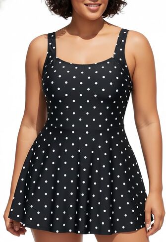 Ocean Blues Women's Tummy Control Swim Dress Full Coverage Modest Skirted Bathing Suit with Shorts in Saudi Arabia