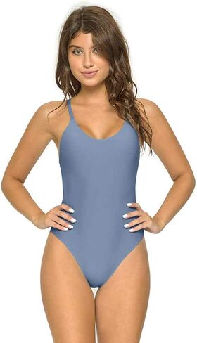 PilyQ SKY BLUE Reversible Seamless Lux One Piece Swimsuit, US Small in Saudi Arabia
