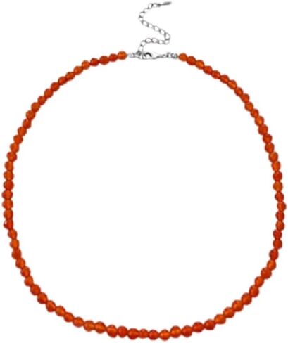 Hewill Carnelian Necklace Choker Red Crystal Gemstone Agate Garnet Bead Beaded Necklace for Women Men Bead 4mm 6mm 8mm 10mm in Saudi Arabia