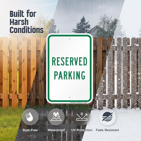 SmartSign Reserved Parking Sign - 2 Pack, 18 x 12 inch, 2mm Thick Aluminum Composite, Pre-Drilled Holes, Green and White, Made in USA in Saudi Arabia