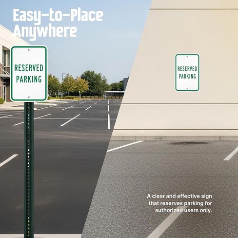 SmartSign Reserved Parking Sign - 2 Pack, 18 x 12 inch, 2mm Thick Aluminum Composite, Pre-Drilled Holes, Green and White, Made in USA in Saudi Arabia