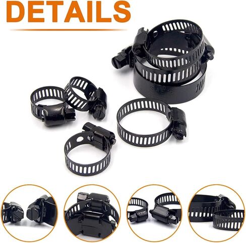 Clamps,Hose Clamps, 10pcs Stainless Steel Adjustable 6-38mm Range Worm Gear Hose Clamps Kit for Woodworking Spring Pipe Clamp in Saudi Arabia