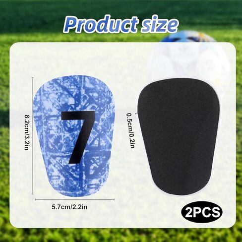 2Pcs Mini Soccer Shin Guards 3.2x2.2 inch Extra Small Football Shin Pads,Protective Equipment Shin Pads Lightweight and Comfortable for Boys Girls Men and Women(NO.7 Uniform Number) in Kuwait