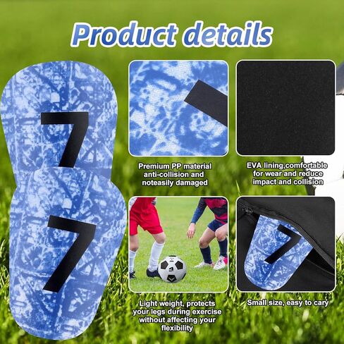 2Pcs Mini Soccer Shin Guards 3.2x2.2 inch Extra Small Football Shin Pads,Protective Equipment Shin Pads Lightweight and Comfortable for Boys Girls Men and Women(NO.7 Uniform Number) in Kuwait