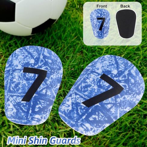 2Pcs Mini Soccer Shin Guards 3.2x2.2 inch Extra Small Football Shin Pads,Protective Equipment Shin Pads Lightweight and Comfortable for Boys Girls Men and Women(NO.7 Uniform Number) in Kuwait