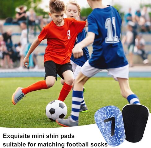 2Pcs Mini Soccer Shin Guards 3.2x2.2 inch Extra Small Football Shin Pads,Protective Equipment Shin Pads Lightweight and Comfortable for Boys Girls Men and Women(NO.7 Uniform Number) in Kuwait