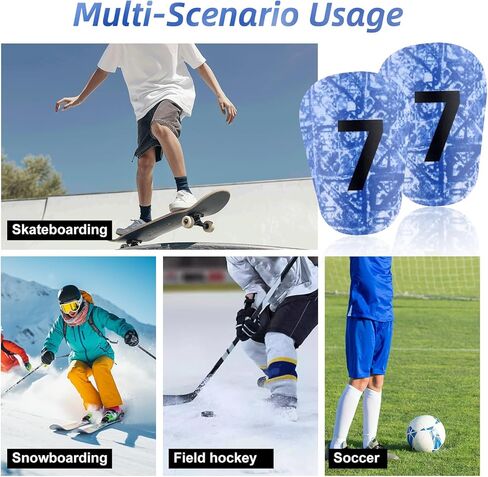 2Pcs Mini Soccer Shin Guards 3.2x2.2 inch Extra Small Football Shin Pads,Protective Equipment Shin Pads Lightweight and Comfortable for Boys Girls Men and Women(NO.7 Uniform Number) in Kuwait