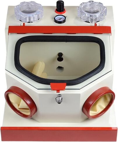 Twin Pen Sandblaster Sand Blasting Machine Large View Window LED Lamp with 2 Plasitc Cups and Drawer in Kuwait