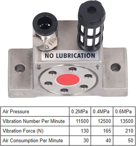 G1/8in Air Turbine Vibrator 304 Stainless Steel,Stainless Steel Pneumatic Vibrator,Pneumatic Oscillator with 210N Force for Funnel Sandblaster and Conveying in Saudi Arabia
