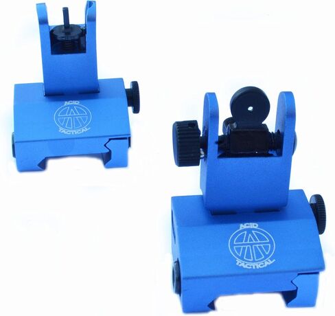 Rifle Back up Iron Sights with Picatinny BUIS 2 Piece Front and Rear Duel Aperture Anodized Blue in Kuwait