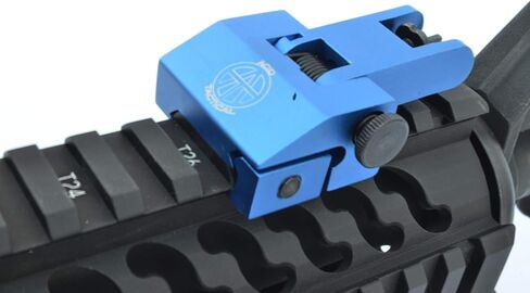 Rifle Back up Iron Sights with Picatinny BUIS 2 Piece Front and Rear Duel Aperture Anodized Blue in Kuwait