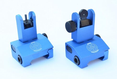 Rifle Back up Iron Sights with Picatinny BUIS 2 Piece Front and Rear Duel Aperture Anodized Blue in Kuwait