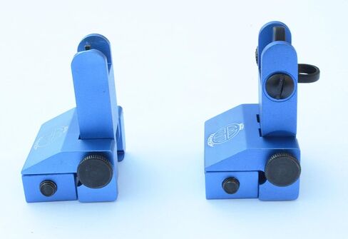 Rifle Back up Iron Sights with Picatinny BUIS 2 Piece Front and Rear Duel Aperture Anodized Blue in Kuwait