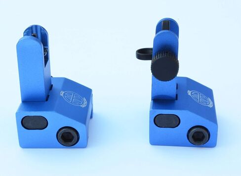Rifle Back up Iron Sights with Picatinny BUIS 2 Piece Front and Rear Duel Aperture Anodized Blue in Kuwait