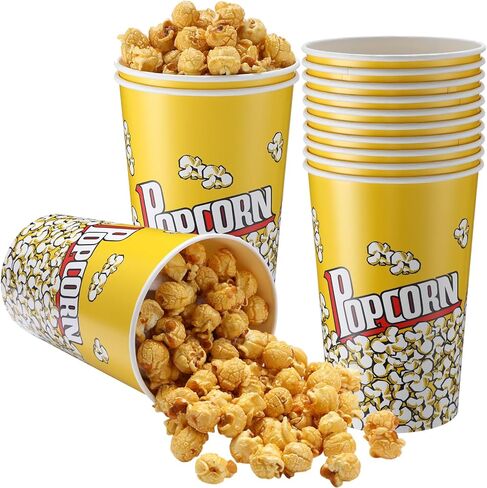 10 قطع من حاويات دلاء الفشار الورقية بوزن 46 أونصة، على الطراز القديم، أوعية الفشار للاستعمال مرة واحدة، قابلة لإعادة الاستخدام للأفلام الليلية، وحفلات أعياد الميلاد، وقضبان امتياز عيد الميلاد in Kuwait