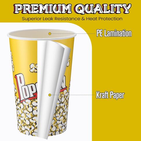 10 قطع من حاويات دلاء الفشار الورقية بوزن 46 أونصة، على الطراز القديم، أوعية الفشار للاستعمال مرة واحدة، قابلة لإعادة الاستخدام للأفلام الليلية، وحفلات أعياد الميلاد، وقضبان امتياز عيد الميلاد in Kuwait