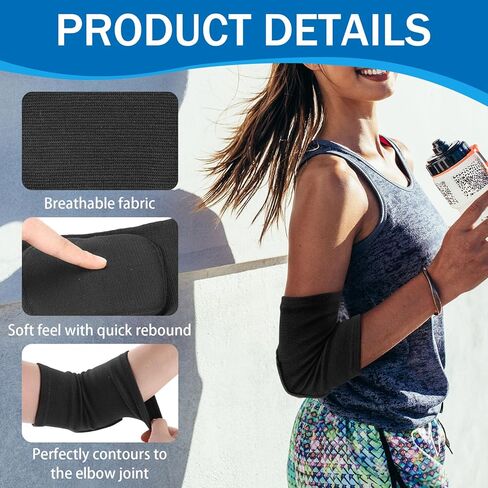 2 Pair Volleyball Elbow Pads, Breathable Arm Brace Pads, Anti-Collision Elbow Protector Sleeve Wraps with Padded Soft Support Cushion for Tennis Basketball in Saudi Arabia