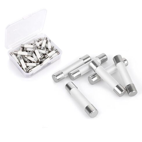 صمامات سيراميك 5 أمبير 250 فولت، صمامات أنبوبية بطيئة النفخ 5 × 20 مم - بديلة للإلكترونيات وإمدادات الطاقة والأجهزة الصغيرة، 20 قطعة (5A) in Kuwait