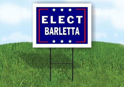 ELECT BARLETTA - Single Sided Yard Sign Road Sign with Stand - Driveway Signs for Street, Lawn, Block, House, Real Estate - Yard Signs, Custom Sign, Personalized Signage - 18" x 24" in Saudi Arabia