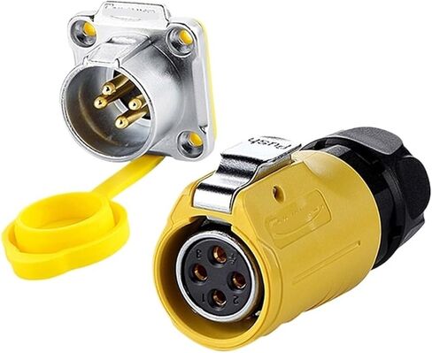 LP-20 female male waterproof aviation socket 4-pin yellow reverse IP68 connector UL(Flange reverse installation) in Kuwait