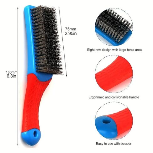 Wire Brushes for Cleaning - Steel Wire Scratch Brush for Metal Rust Cleaning,Paint Scrubbing with Rubber Covered Handle in Saudi Arabia