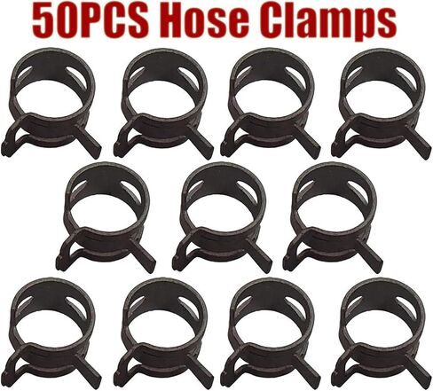 Clamps,Hose Clamps, 50pcs Hose Clamps Line Clamp Hoops Air Fasteners Spring M6-M20 in Saudi Arabia