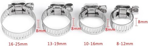 Clamps,Hose Clamps, 10pcs Adjustable Stainless Steel Screw Band Hose Clamps Fuel Pipe Worm Gear Clip in Saudi Arabia