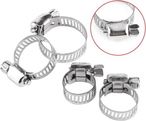 Clamps,Hose Clamps, 10pcs Adjustable Stainless Steel Screw Band Hose Clamps Fuel Pipe Worm Gear Clip in Saudi Arabia