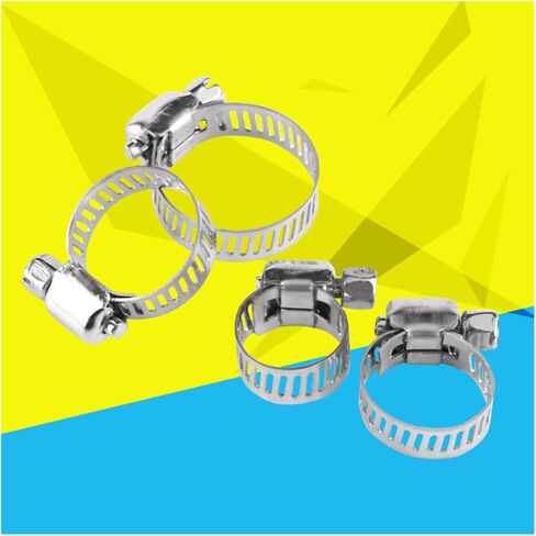 Clamps,Hose Clamps, 10pcs Adjustable Stainless Steel Screw Band Hose Clamps Fuel Pipe Worm Gear Clip in Saudi Arabia