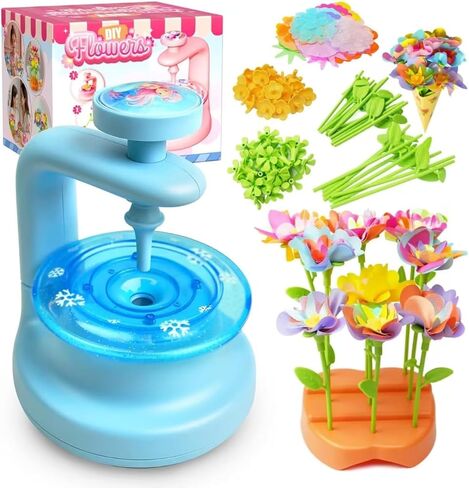 ألعاب زهرة النسيج DIY-الحرف اليدوية للفتيات والفنون والحرف اليدوية للأطفال الذين تتراوح أعمارهم بين 4-8 8-12 ، لعبة Perfect Party Activity ، هدايا عيد ميلاد للفتاة (الأزرق) in Kuwait