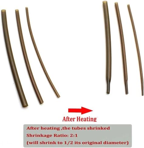 Pack of 50 Carp Fishing Accessories Silicone Rig Tube Heat Shrink Tubes Tubing Heating Shrink Tubing for Carp Chod Rig Fishing Tackle in Saudi Arabia