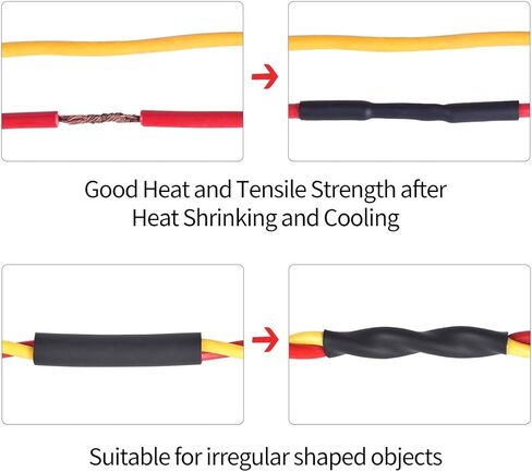 Dual Wall Heat Shrink Tubing 3:1 Ratio Heat Activated Adhesive Glue Lined Marine Shrink Tube Wire Sleeving Wrap Protector (15.4, Black) in Saudi Arabia