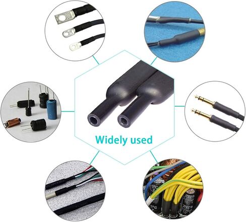 Dual Wall Heat Shrink Tubing 3:1 Ratio Heat Activated Adhesive Glue Lined Marine Shrink Tube Wire Sleeving Wrap Protector (15.4, Black) in Saudi Arabia