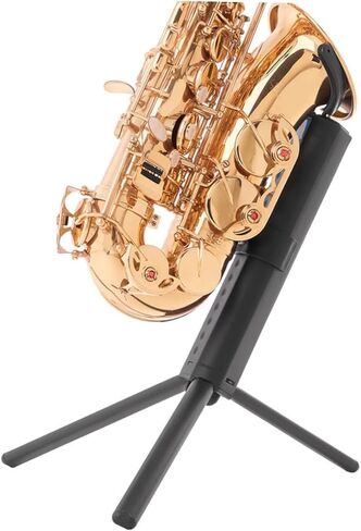 حامل ساكسفون تينور قابل للطي حامل ساكسفون محمول مع رف سطح المكتب أسود لتخزين وأداء تينور ساكس in Kuwait