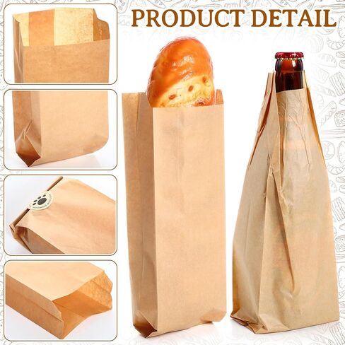 150 Pack Baguette Kraft Bags, Bread Packing Bags 11.5 x 3.75 x 2.25 Inch Kraft Wine Paper Bakery Storage Loaf Storage Sacks for Homemade, French Bread, Sandwich in Saudi Arabia