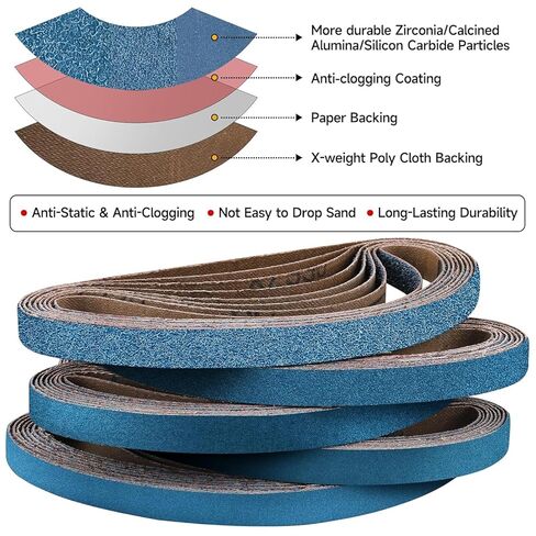 1-1/2" x 30" Inch Zirconia Pipe Tube Sanding Belt 240 Pieces (Grit 60 120) in Kuwait