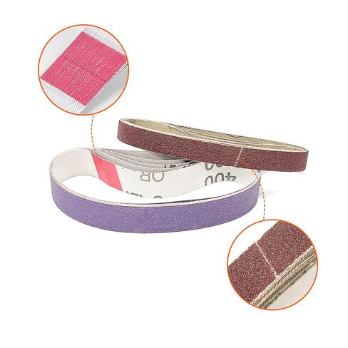 أحزمة صنفرة مقاس 1/2 بوصة × 18 بوصة، 30 قطعة و6 حبيبات (80/120/240/400/1000/3000) - أحزمة زركونيا وألومينا وكربيد السيليكون لأجهزة وين وريوبي وأسترو وإنجرسول إير وآلات صنفرة التفاصيل - الطحن وإزالة الأزيز والتلميع in Kuwait