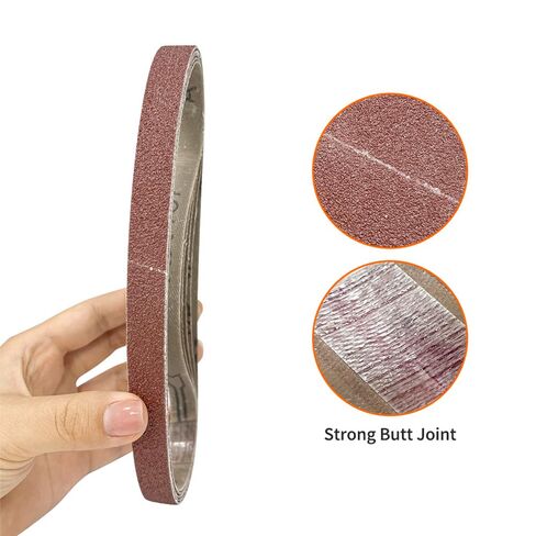 24 حزمة من أحزمة الصنفرة مقاس 13 × 457 مم 1/2 × 18 بوصة - 6 حبيبات × 4 قطع لكل منها، حزام أكسيد الألومنيوم لصنفرة الخشب وتلميعه والمشروعات اليدوية in Kuwait