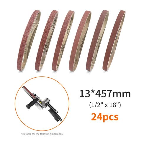 24 حزمة من أحزمة الصنفرة مقاس 13 × 457 مم 1/2 × 18 بوصة - 6 حبيبات × 4 قطع لكل منها، حزام أكسيد الألومنيوم لصنفرة الخشب وتلميعه والمشروعات اليدوية in Kuwait