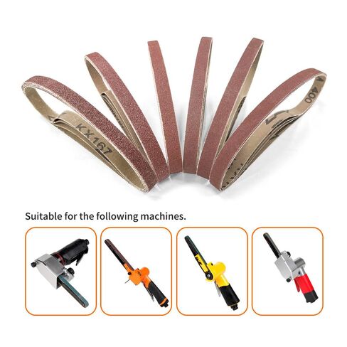 24 حزمة من أحزمة الصنفرة مقاس 13 × 457 مم 1/2 × 18 بوصة - 6 حبيبات × 4 قطع لكل منها، حزام أكسيد الألومنيوم لصنفرة الخشب وتلميعه والمشروعات اليدوية in Kuwait