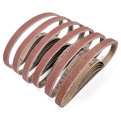 24 حزمة من أحزمة الصنفرة مقاس 13 × 457 مم 1/2 × 18 بوصة - 6 حبيبات × 4 قطع لكل منها، حزام أكسيد الألومنيوم لصنفرة الخشب وتلميعه والمشروعات اليدوية in Kuwait