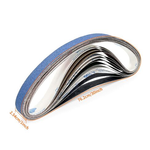 مجموعة حزام صنفرة مقاس 1 × 30 بوصة، 24 قطعة 6 حبيبات (4 قطع لكل واحدة) لتلميع سكين الخشب المعدني والحرف اليدوية اليدوية، استبدال حزام طاحونة مقاعد البدلاء المنزلية in Kuwait