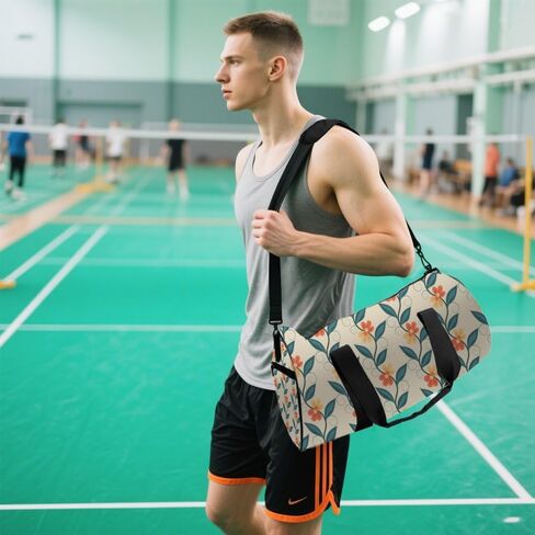 Charming Floral Sprigs Easy Clean Sports Duffel Bags For Men Women Oxford Tote Bags Adjustable Shoulder Strap, Convertible Carry Backpack Goth Gym Bag For Workout Cheer Gym Gifts Women in Saudi Arabia
