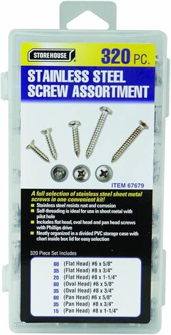 تشكيلة براغي معدنية من صفائح الفولاذ المقاوم للصدأ 320 قطعة in Kuwait